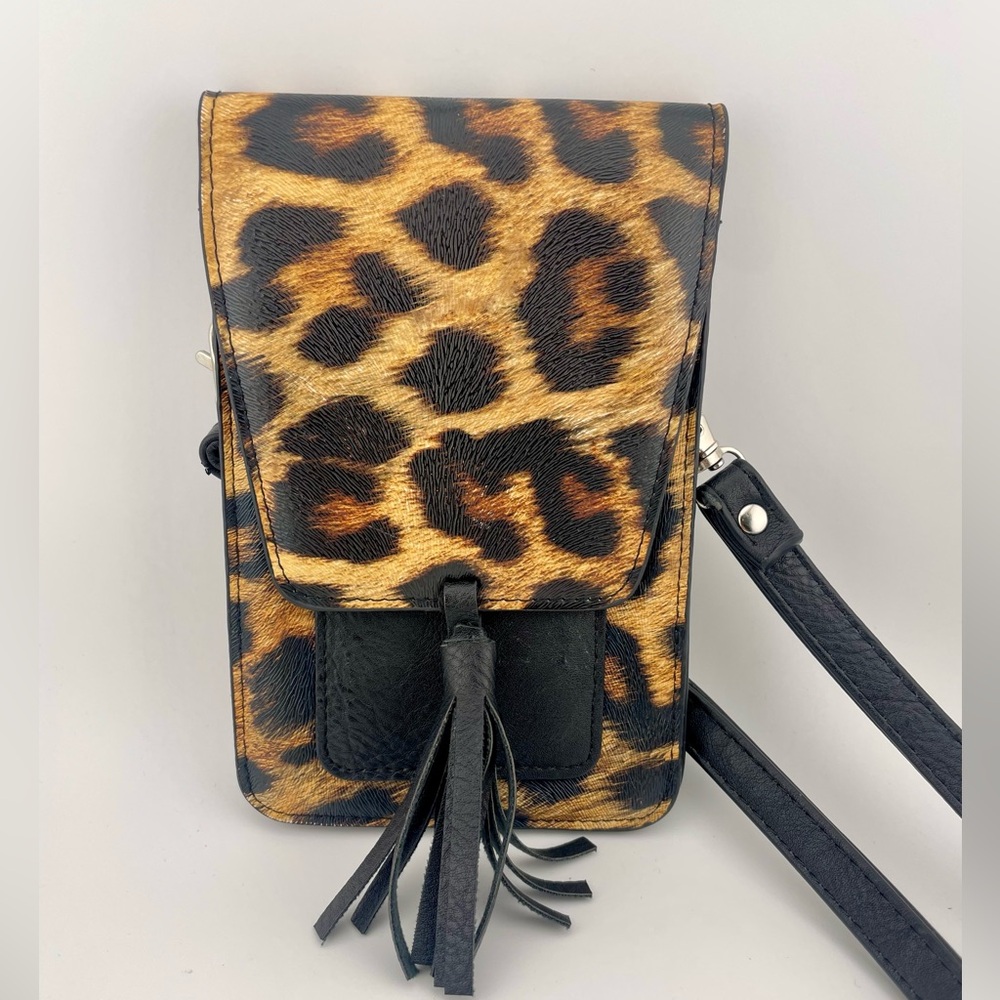Harper Crossbody, RFID Protected, Black Leopard by K. Carroll Accessories